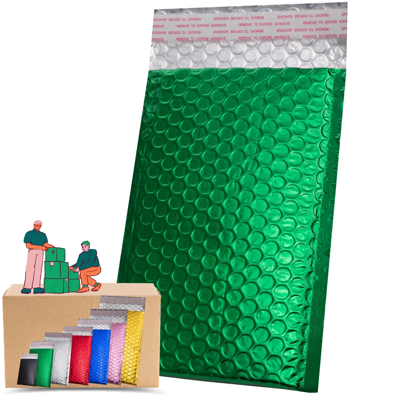kettleband Size 4″ X 8″ 300 Pack-Metallic Bubble Mailers 7 Colors option #000