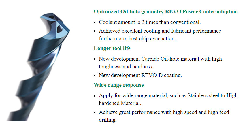 Nachi Aqua Revo Drill EX 5/8″ Coolant Thru Carbide Drill Re-Coated Re-Ground
