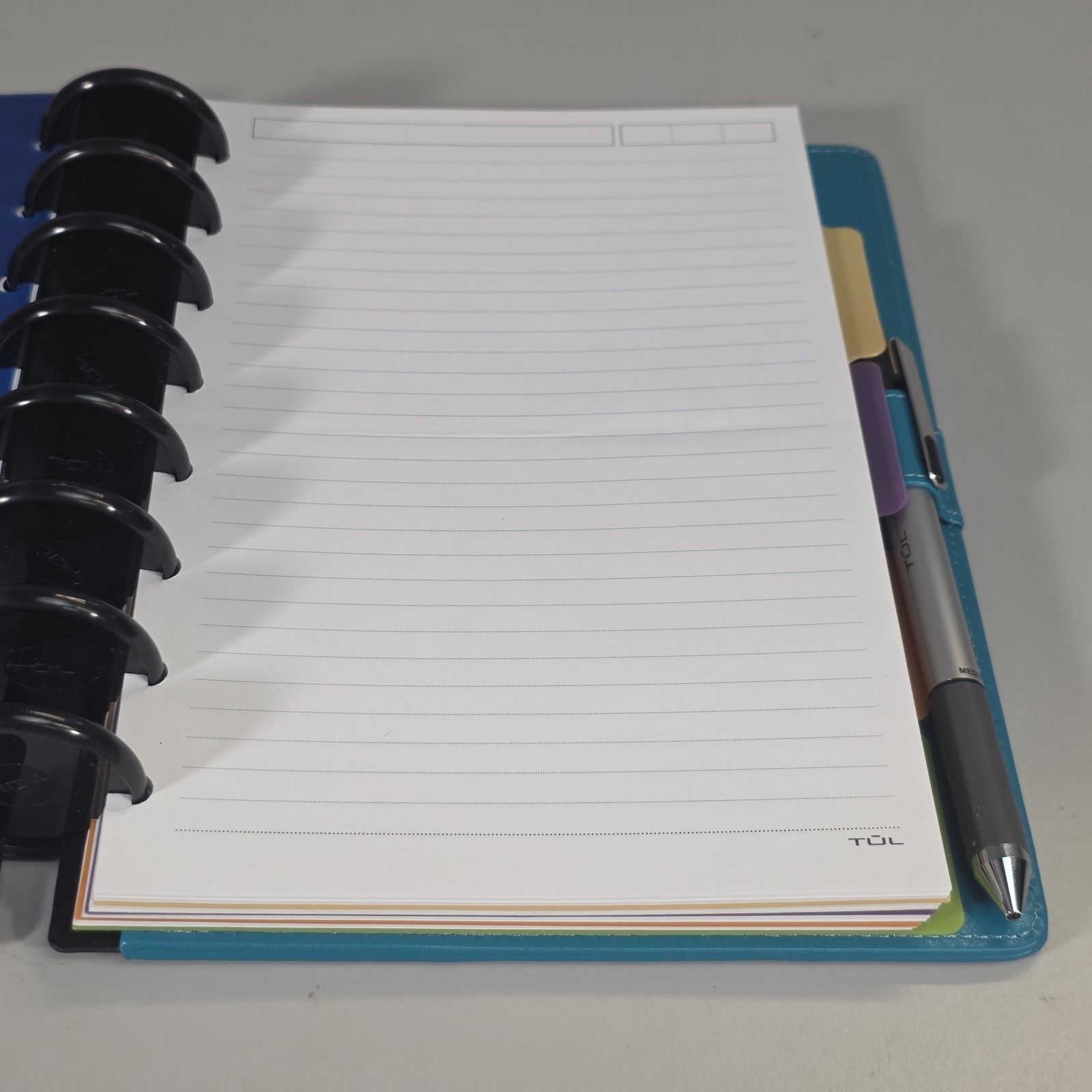 TUL Discbound Teal Junior Notebook With Smooth Leather Cover Pre-owned EUC