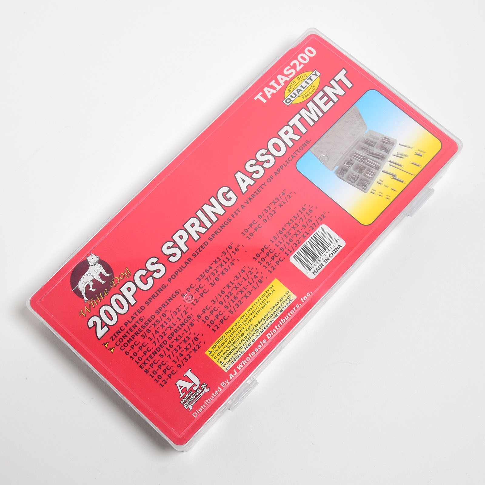 200pc Spring Assortment Set Compression & Extension Zinc Plated Steel Carburetor