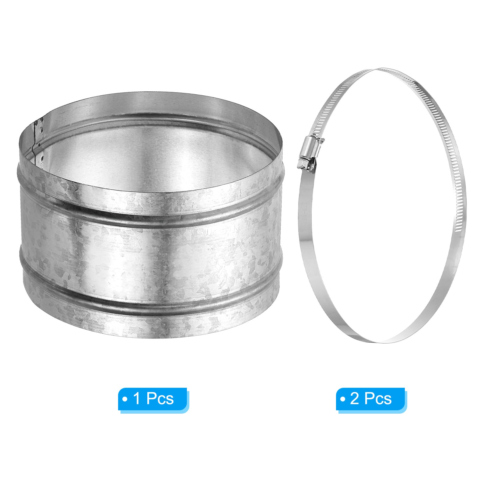 170mm/6.7″ Duct Connector Galvanized Steel Duct Coupling 4″ Long