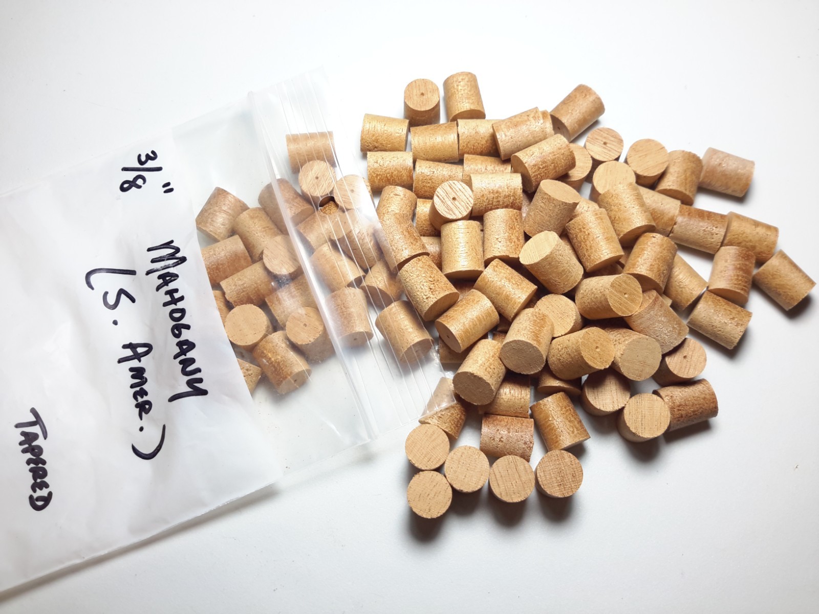 South American Mahogany Tapered Wood Plugs, 1/4, 3/8, 1/2, 3/4″ diameters