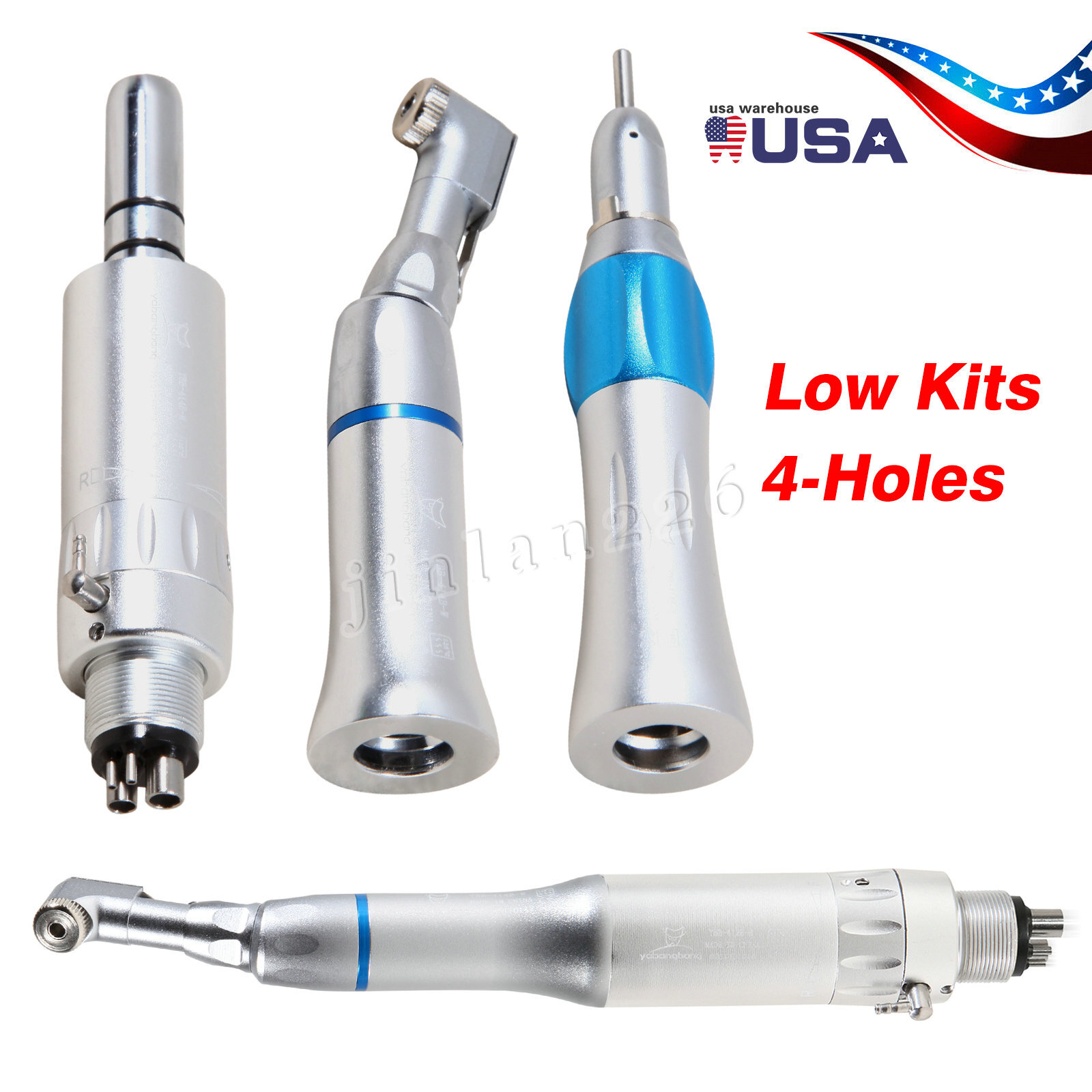 NSK Style Dental Low Speed Handpiece Contra Angle Straight Air Motor Micromotor