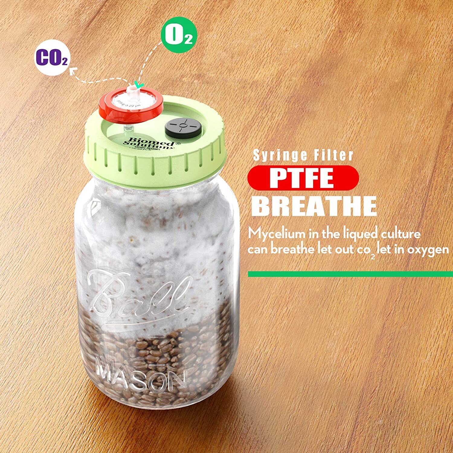 PTFE Membrane Syringe Filter 0.45μm 25mm – Hydrophobic Non-Sterile for HPLC/GC