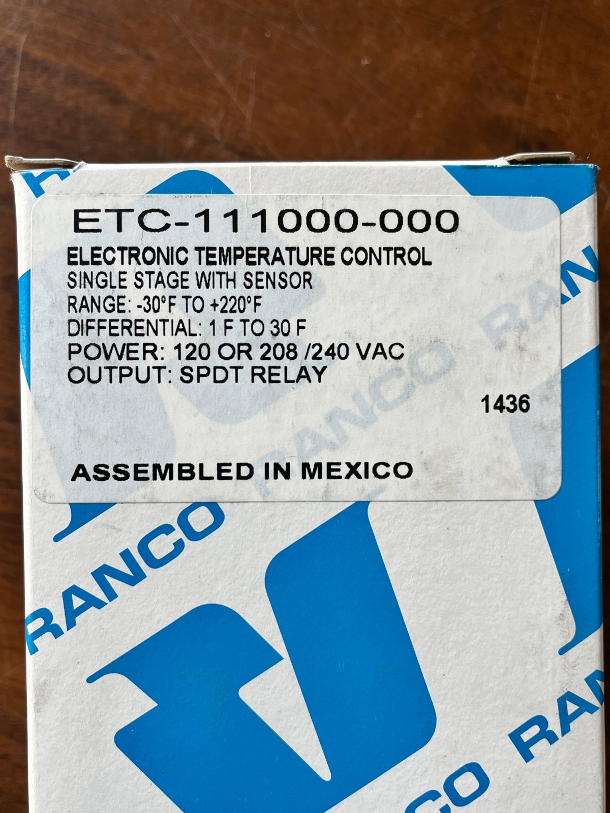 Ranco ETC-111000-000 Digital Electronic Temperature Control – Brand New in box
