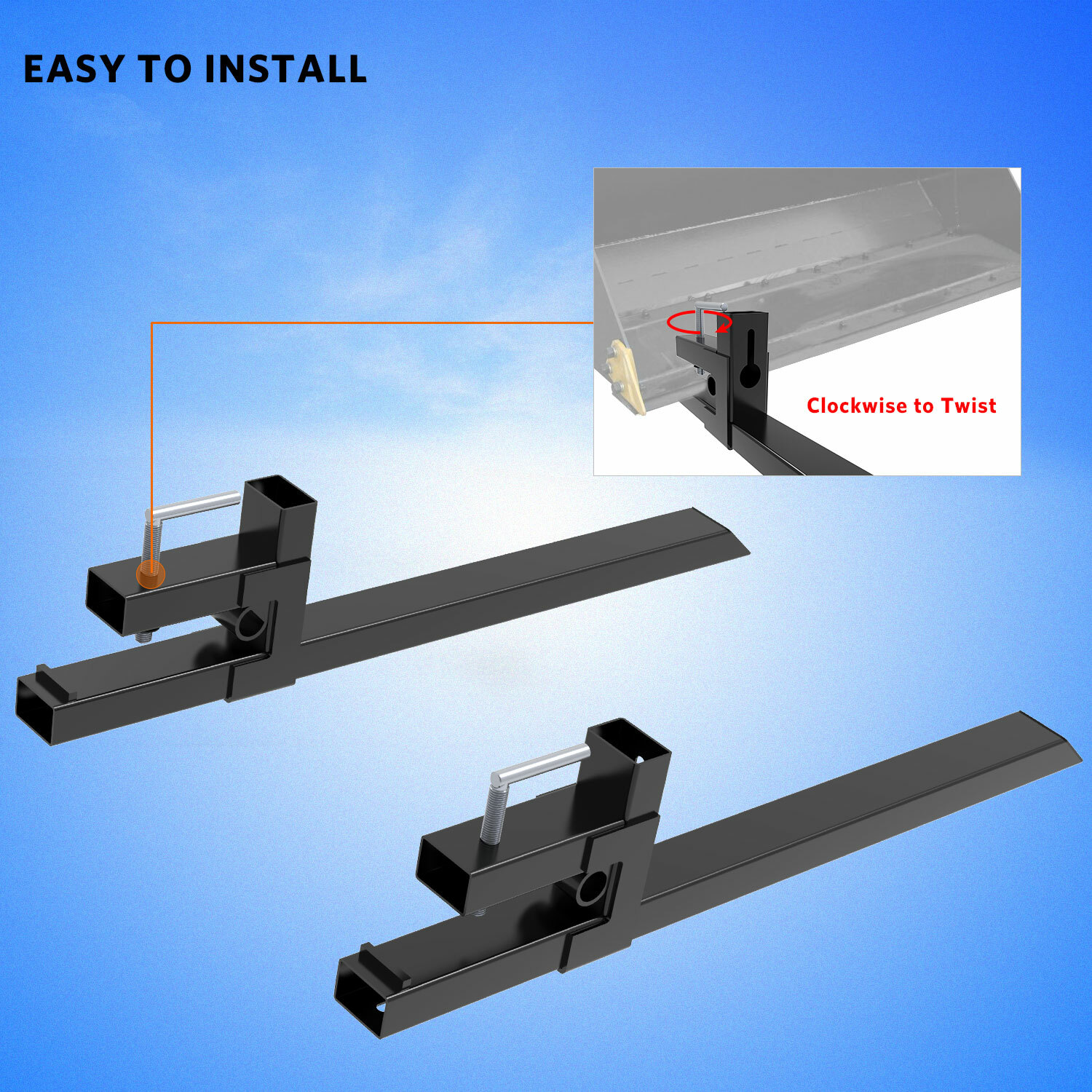 4000lbs 60″ Tractor Clamp On Pallet Forks For Skid Steer Loader Bucket Universal