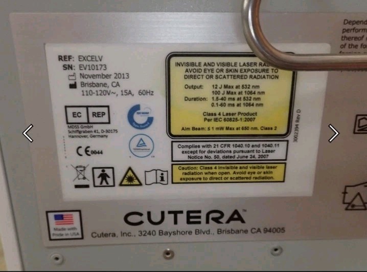 Cutera Excel V Used Condition With Power Cord and Key Only- Read