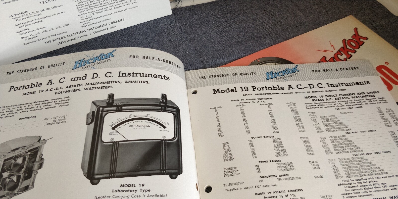 1960 Hickok Catalog No. 39 ~ Electrical Indicating Instruments + Price List +++