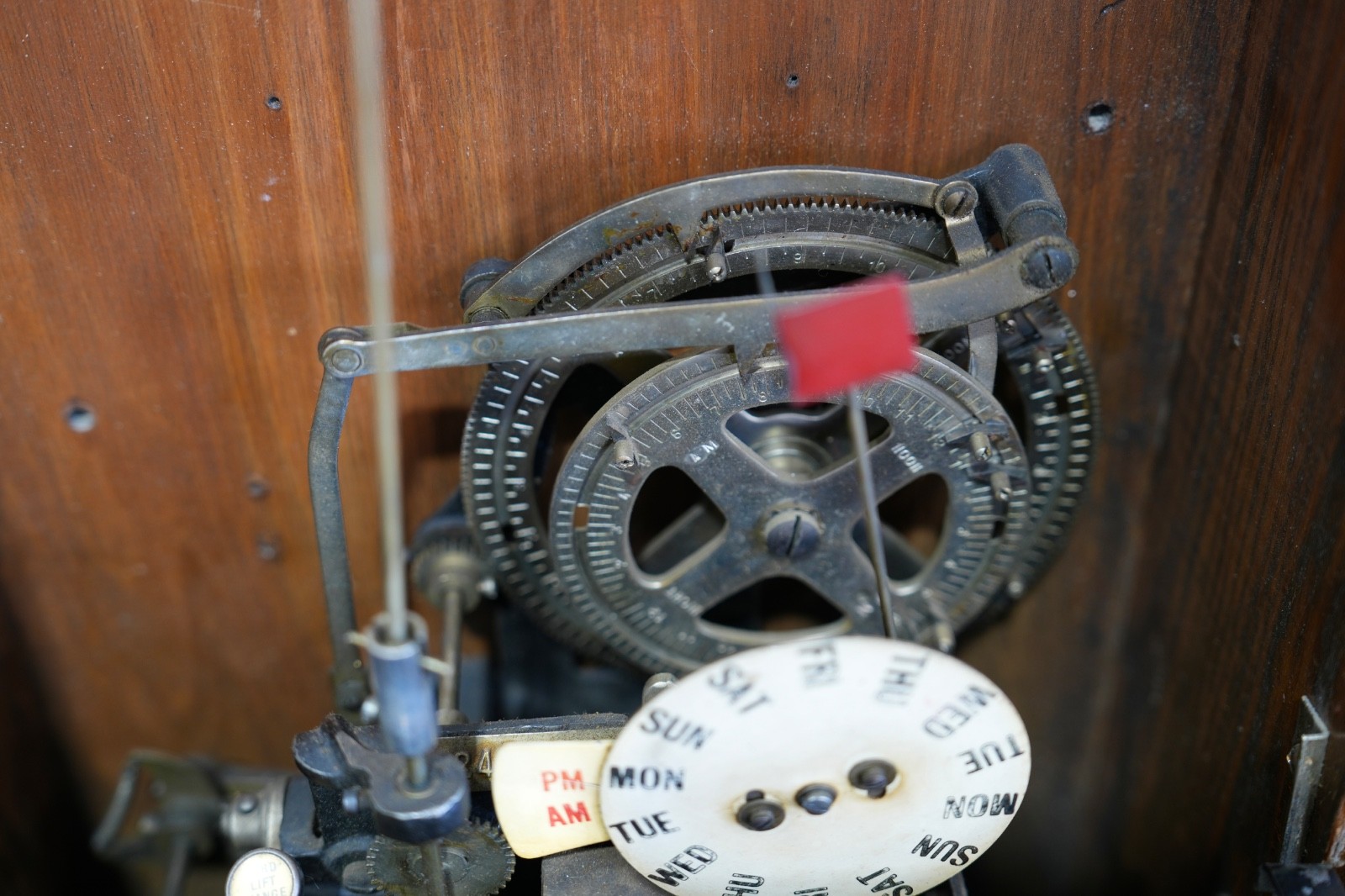 Antique Time Recorder Vintage Time Card Clock Oak Cabinet Olympia wood