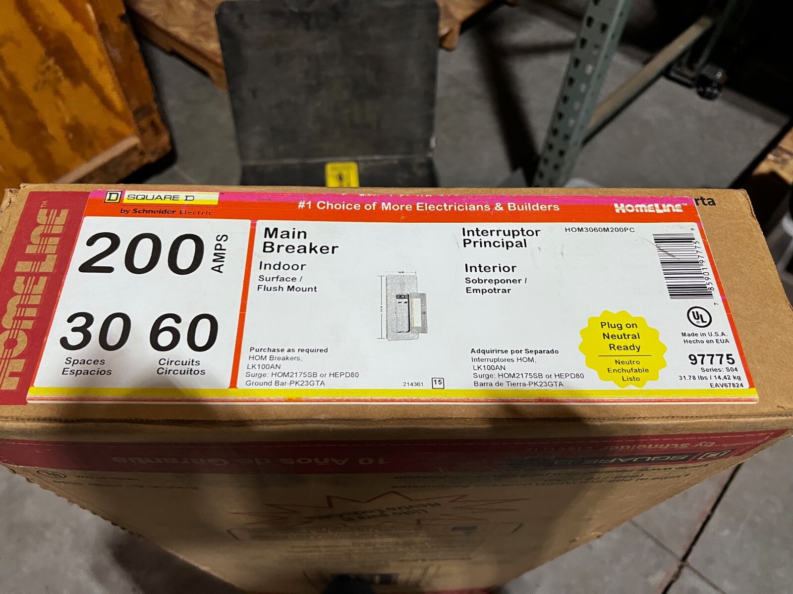 Square D – HOM3060M200PCVP 200 Amp 30-Space 60-Circuit Indoor Main Breaker Load