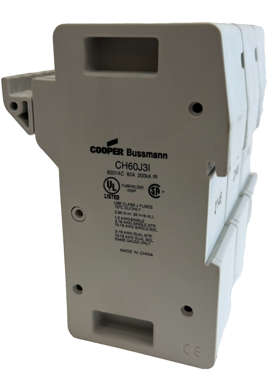NEW COOPER BUSSMANN CH60J3I MODULAR FUSE HOLDER 600V 60AMP