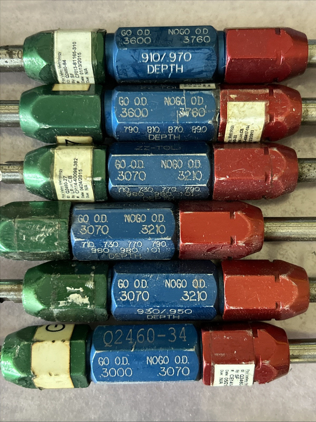 [LOT OF 6!] ATLAS 0.3000-0.3760 Go / No-Go OD Gages (Mixed Lot) _FAST SHIPPING!