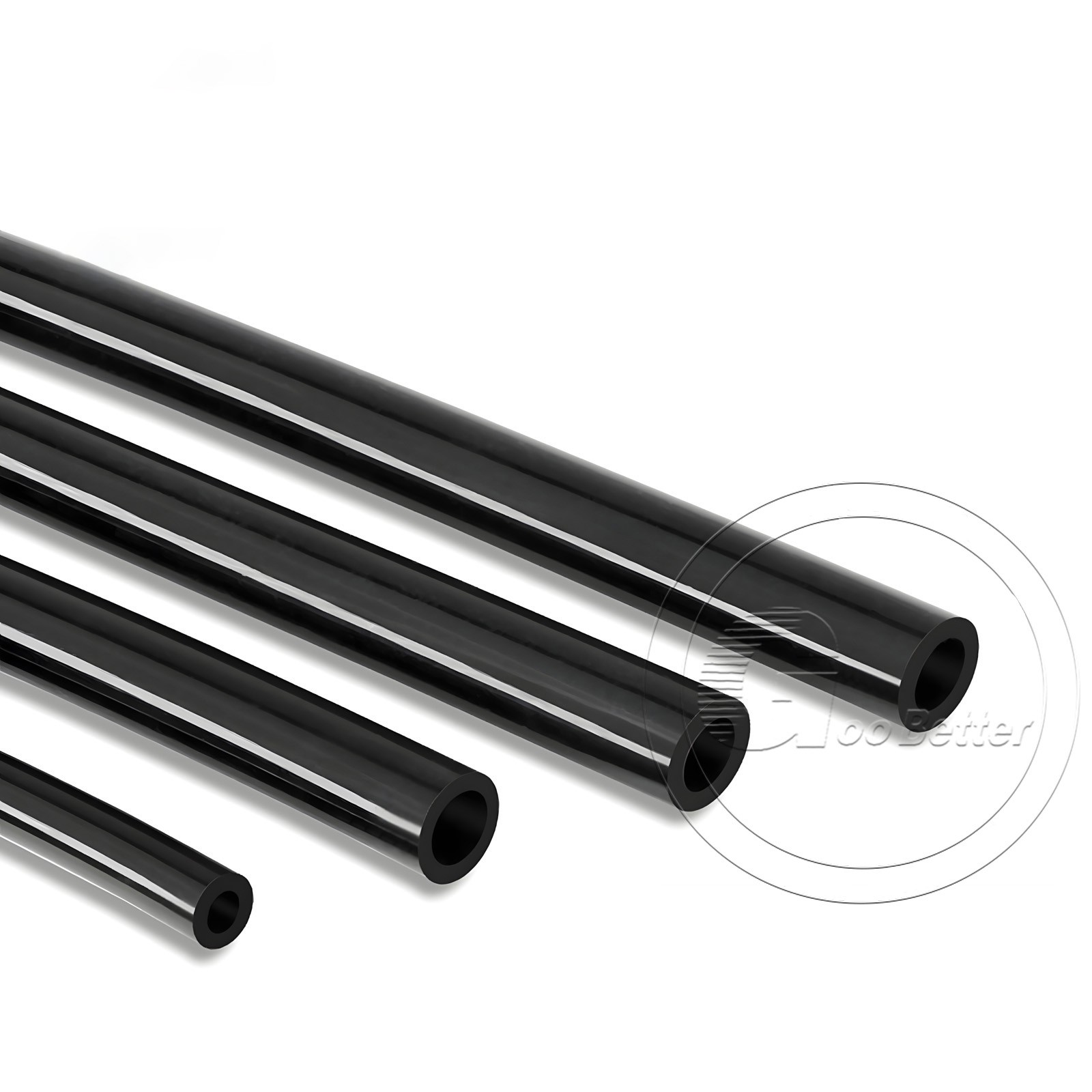 Black Silicone Tube Hose ID 0.5mm-60mm × OD 1mm-68mm Soft Rubber Pipe
