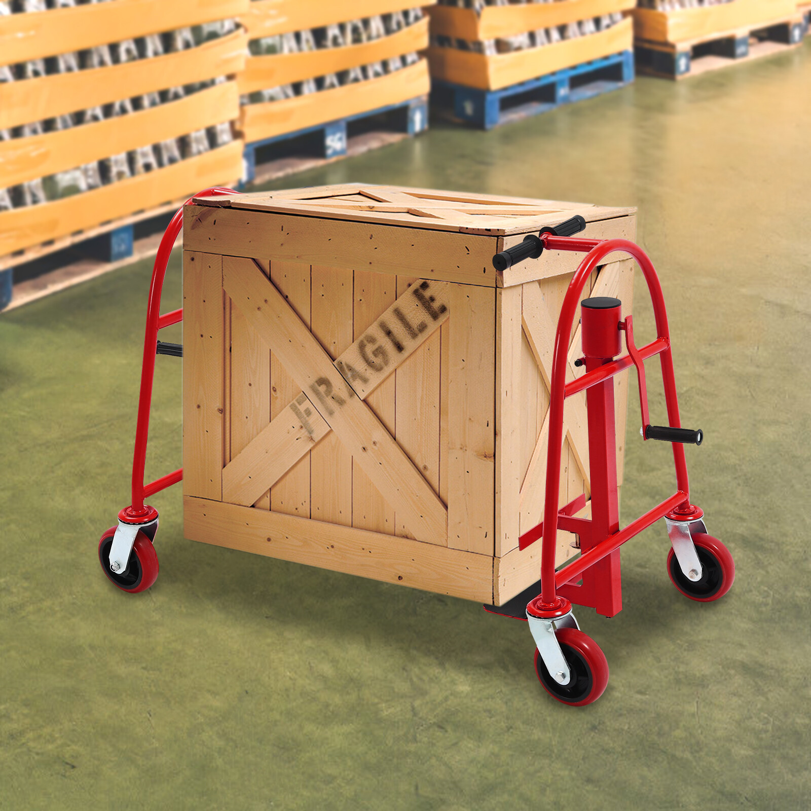 1300lbs Funiture Handling Tool Dolly Heavy Duty Manual Furniture Mover 12″ Lift
