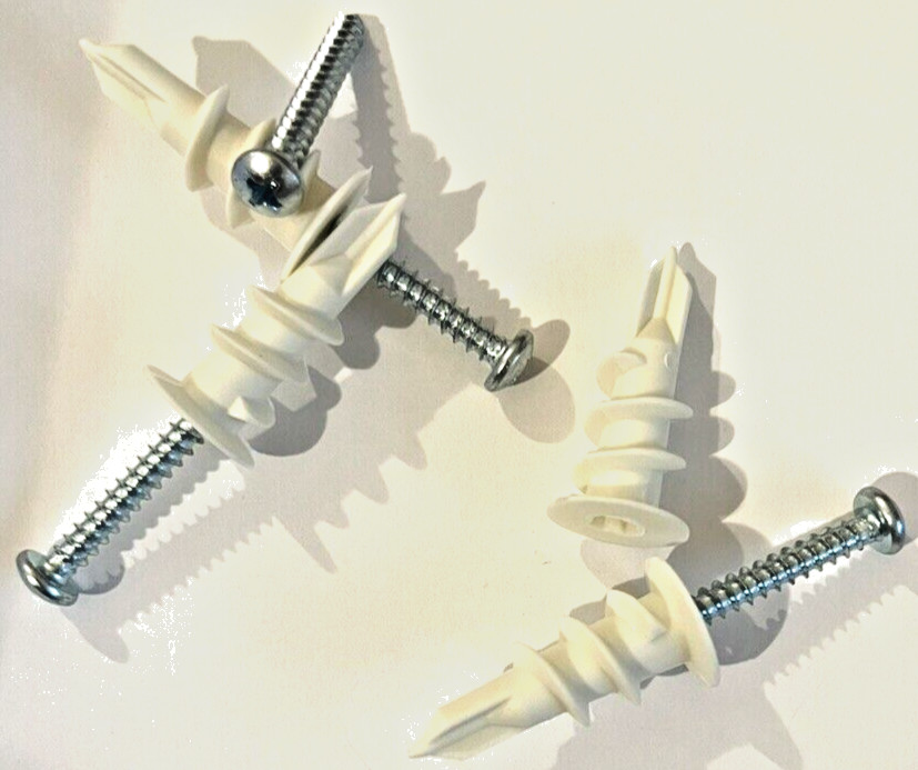 Premium Nylon Plastic Self Drilling Drywall Anchors with Screws, 40 sets