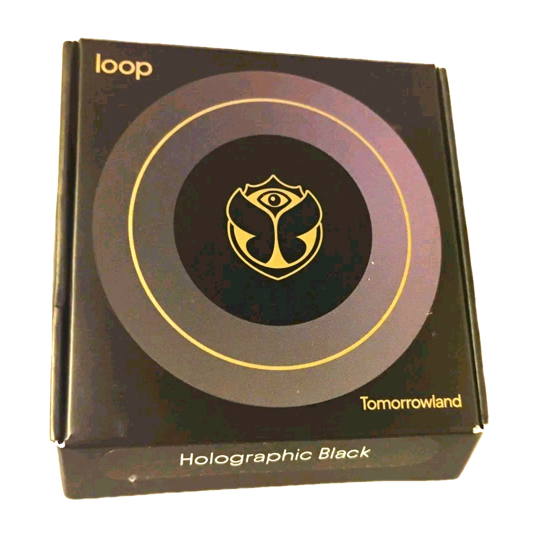 Loop Experience Tomorrowland Earplugs Holographic Black OPEN BOX MISSING EAR TIP