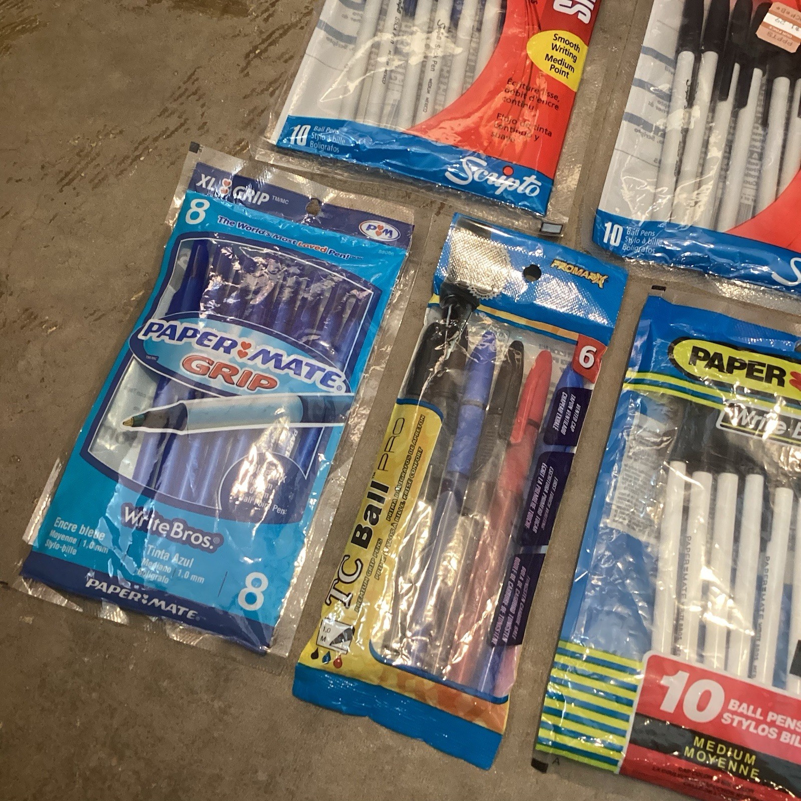 LOT Of Vintage Pens Blue Black PaperMate Grip Bic Stick Scripto Ball Promarx
