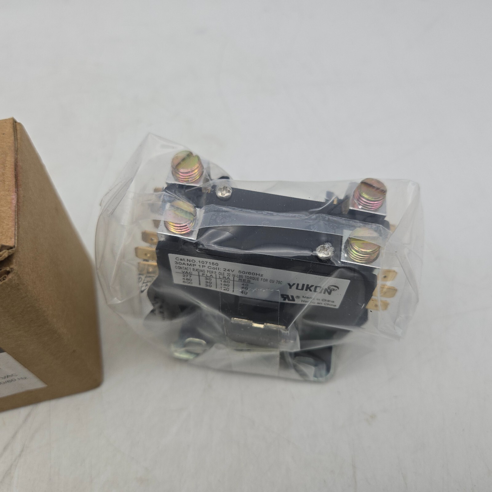 Yukon Definite Purpose Contactor No. 107150 40A 1 Pole 24 VAC