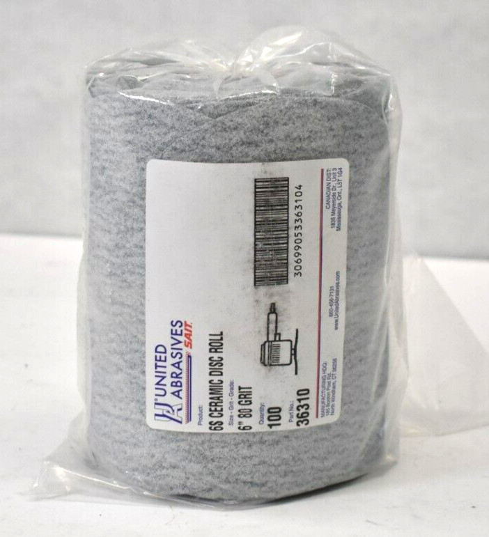 United Abrasives 36310 High Performance PSA Paper Disc Rolls 6″ 80 Grit 100 Pack