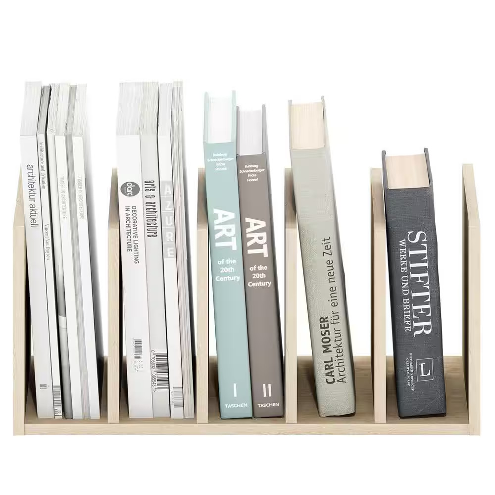 Beige 16.3 In. X 6.6 In. Wood Modern Desk Organizer, Set of 2
