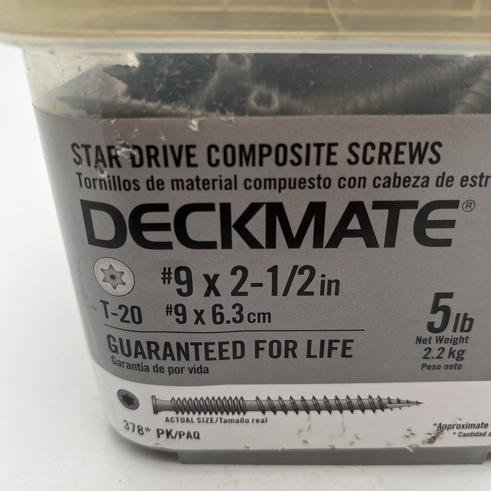 NEW!! 378* Pack Grip-Rite Deckmate #9×2-1/2in Deck Screws T-20 –