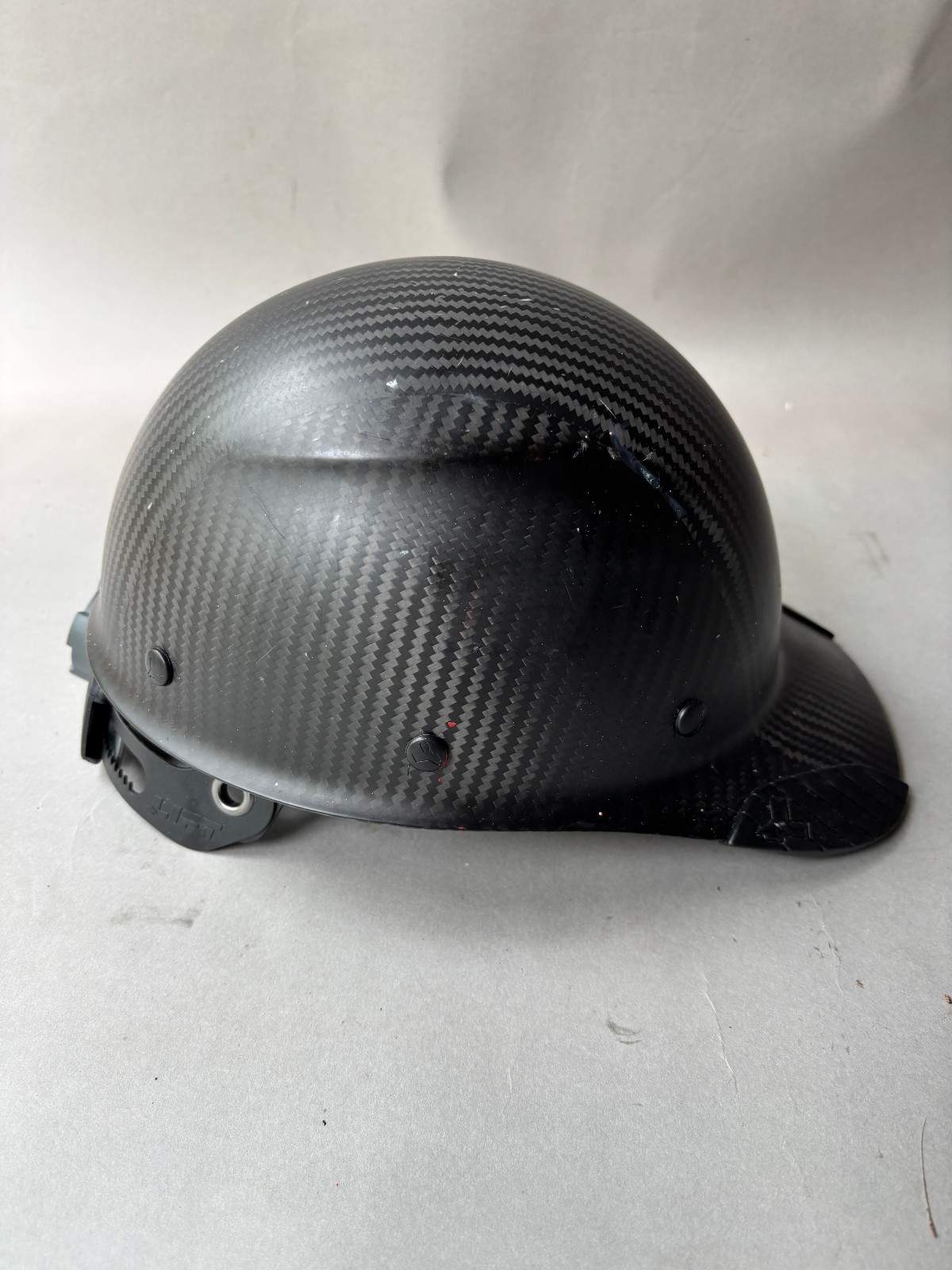 DAX Actual Carbon Fiber Cap Style Lift Safety Hard Hat Satin Black