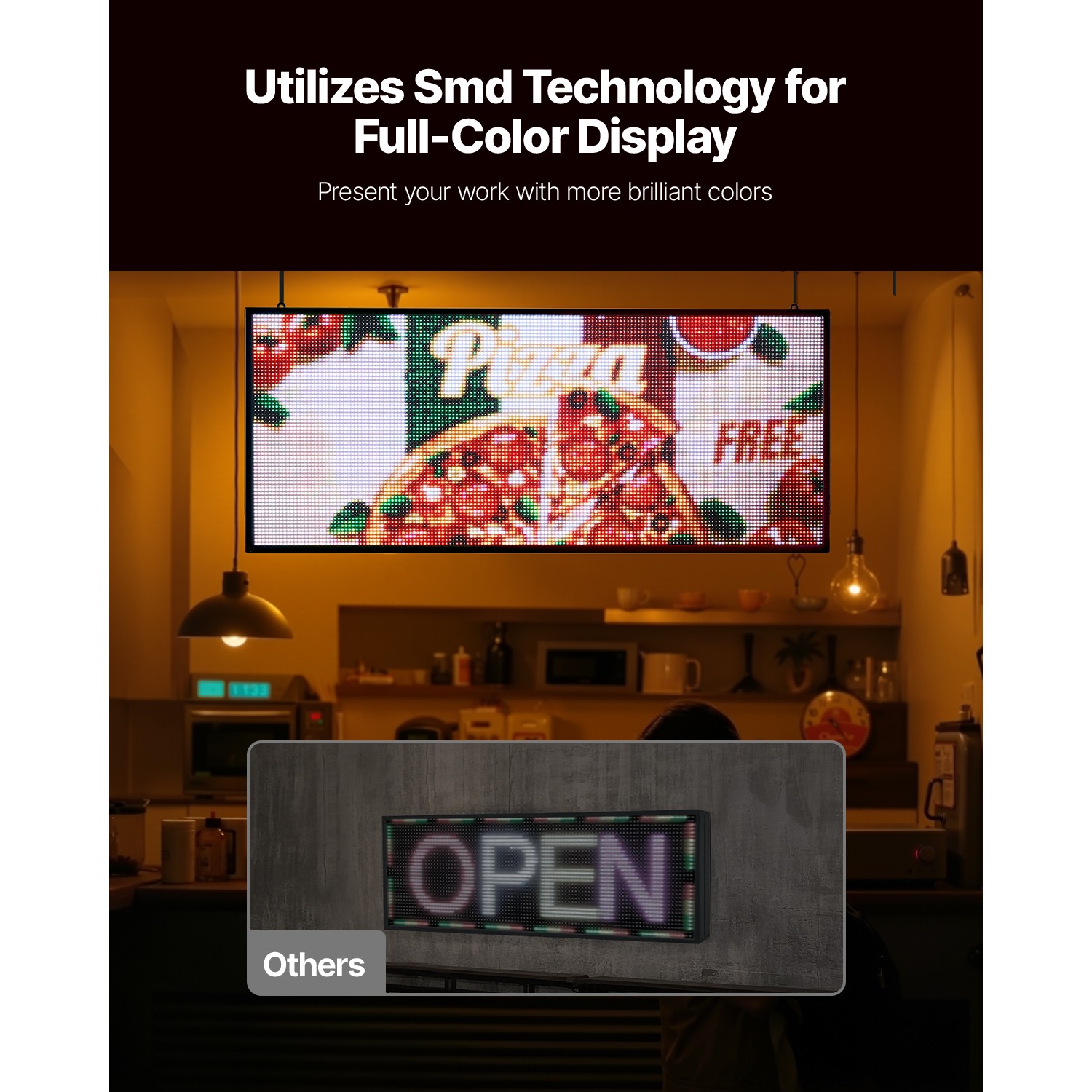 40×18 in Programmable LED Scrolling Sign Digital Display Board P6 Full-color
