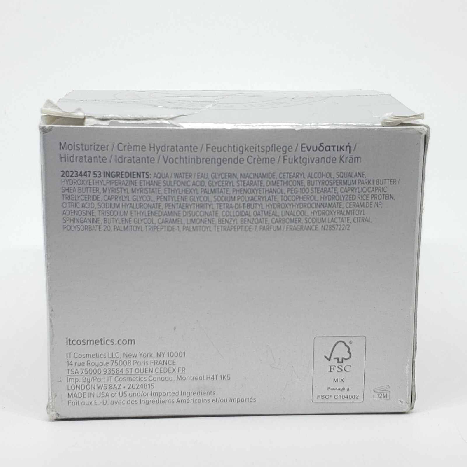IT Cosmetics Confidence in a CREAM 2oz Moisturizing Anti-Aging Cream NEW