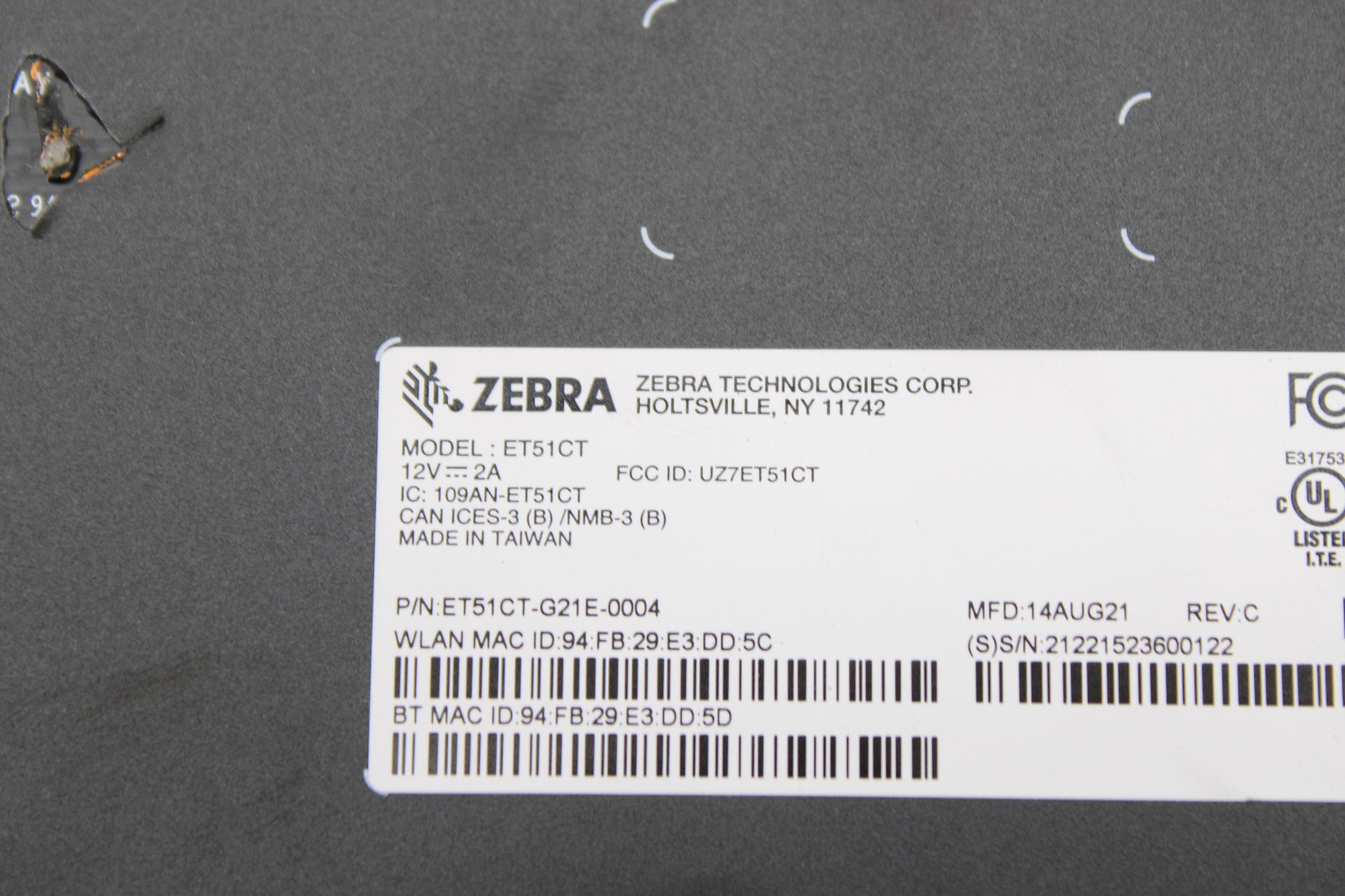 LOT OF 2 Zebra ET51CT ET51 Enterprise Tablets ET51CT-G21E-0004 – FOR PARTS