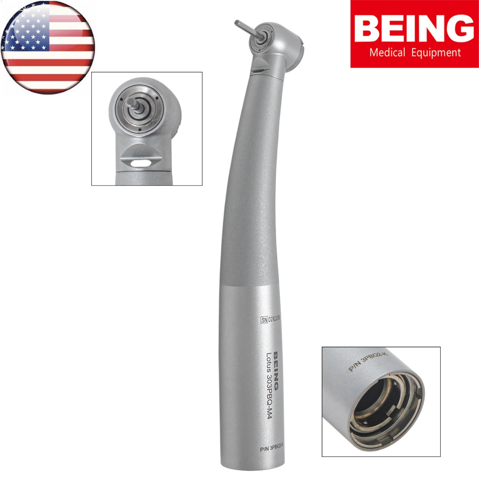 BEING Dental High Speed Fiber Optic Handpiece 4/6Hole Coupler Fit KaVo MULTIflex