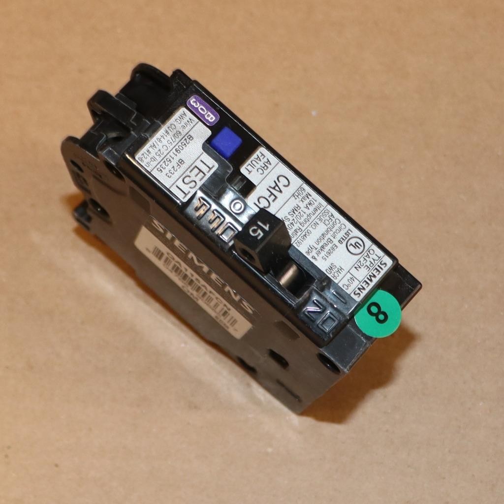 One Siemens QA115AFCN 1 Pole 15 Amp Arc Fault AFCI AFI Breaker GN#8