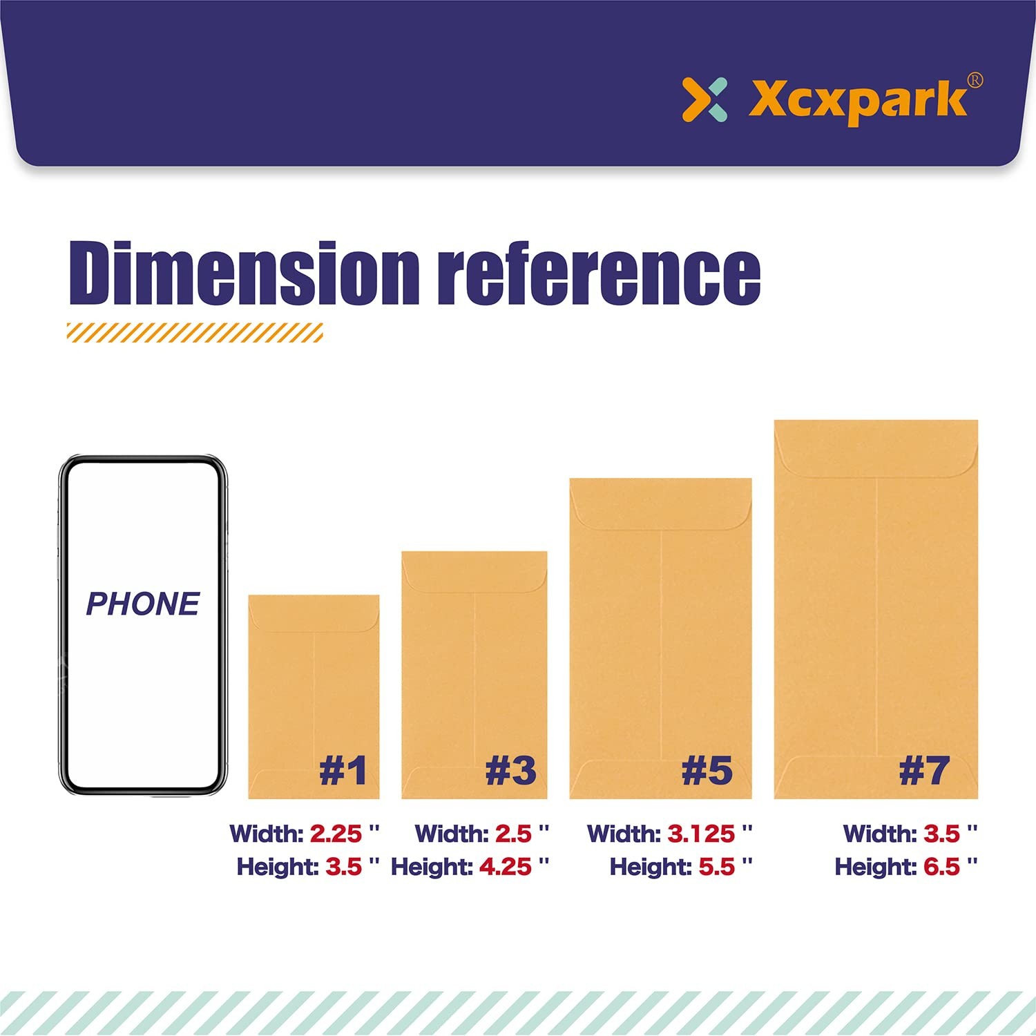 Xxcxpark 500 PCS #7 Coin Envelopes, 3.5 x 6.5 500 (3.5″ x 6.5″), Brown