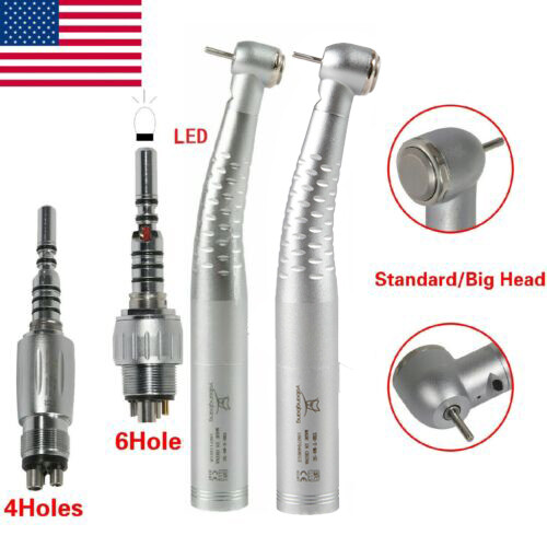 Dental Fiber Optic LED Turbine Handpiece /LED Quick Coupler 4Hole 6Hole for KAVO