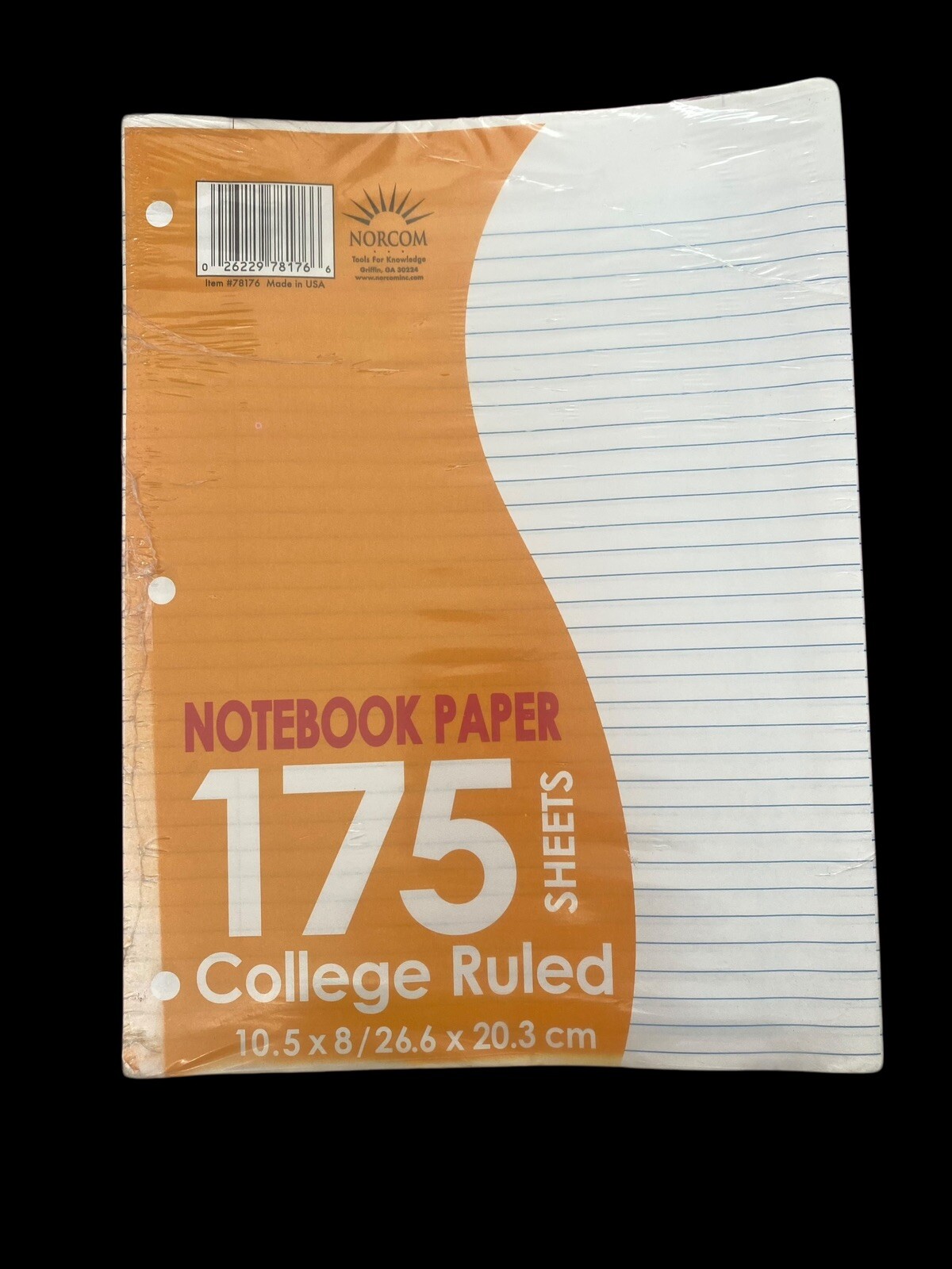 College Ruled Filler Notebook Norcom Binder Paper 175 Sheets Stationary Supplies