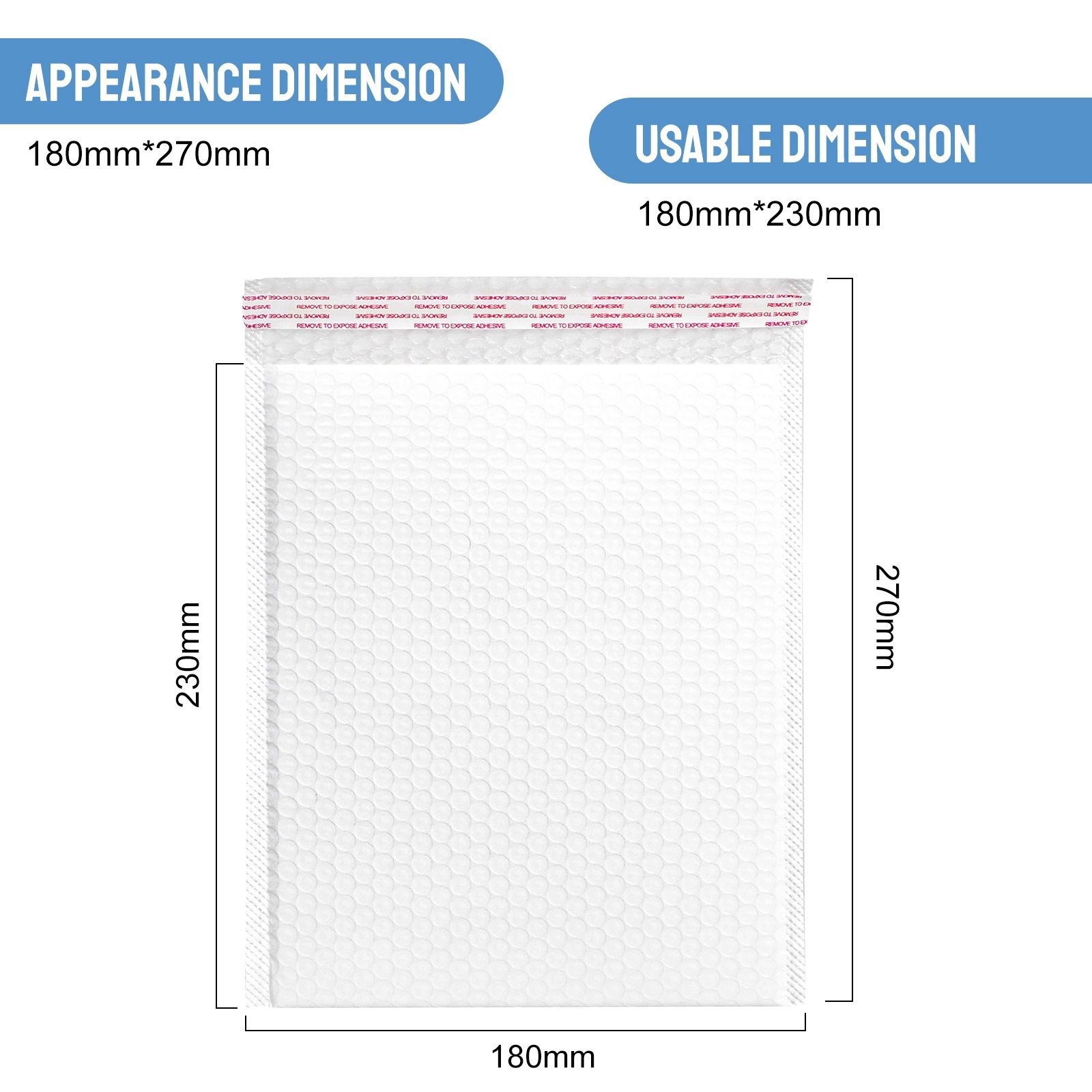 Poly Bubble Mailers 7.09*10.63″/9.84*13.39″/7.87*11.42″ Tough Dimple Design Bag