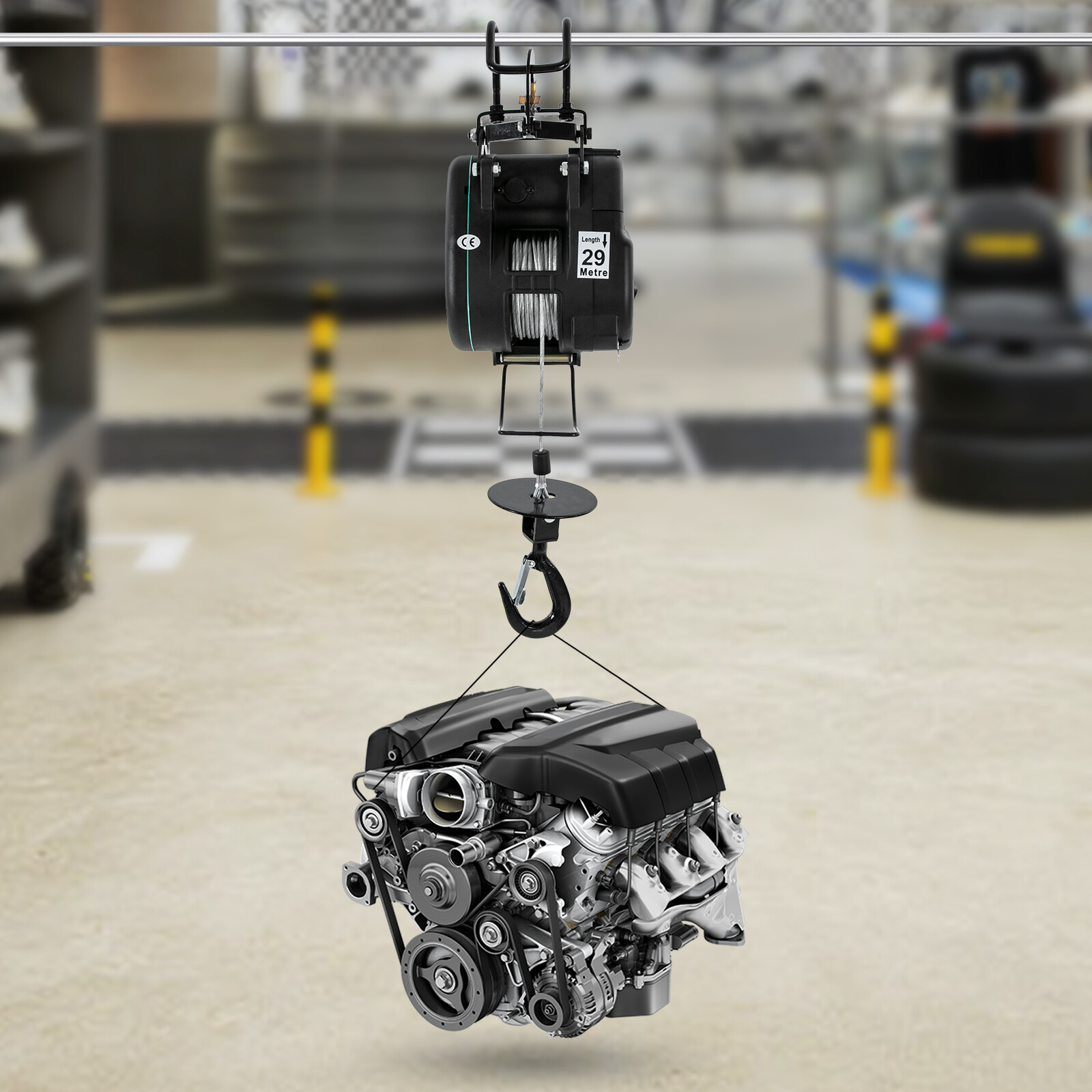 110V 50/60HZ Electric Hoist with Wired Control Winch Lift 500kg/1102.31lbs NEW
