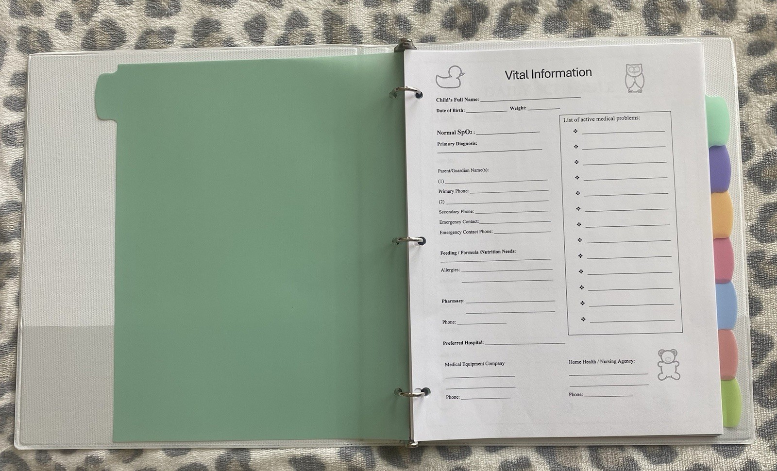 Little Lion Big Heart Daily Use Medical Organizer 1in 3-Ring Binder w/ Tabs