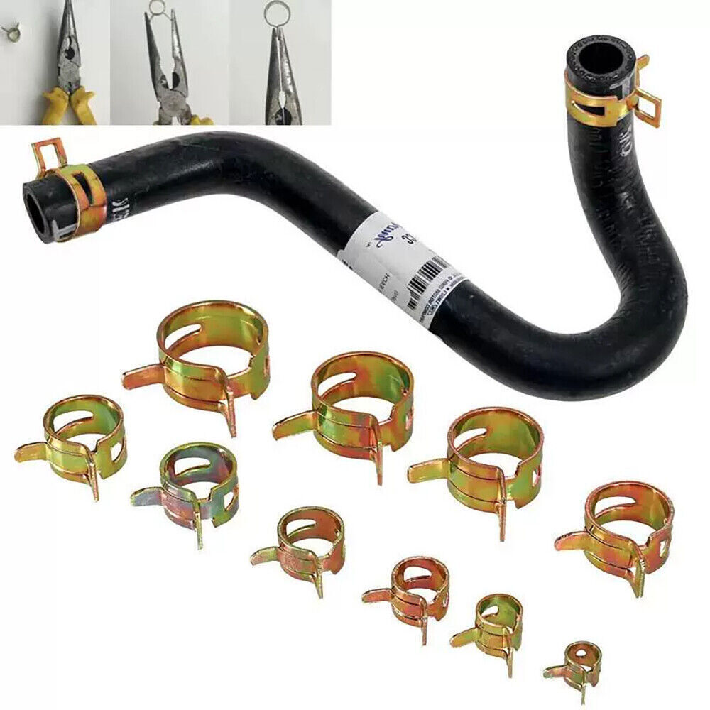 115x Hose Spring Clamps Fasteners Kit 6-22mm Fuel Water Line Pipe Air Tube Clips