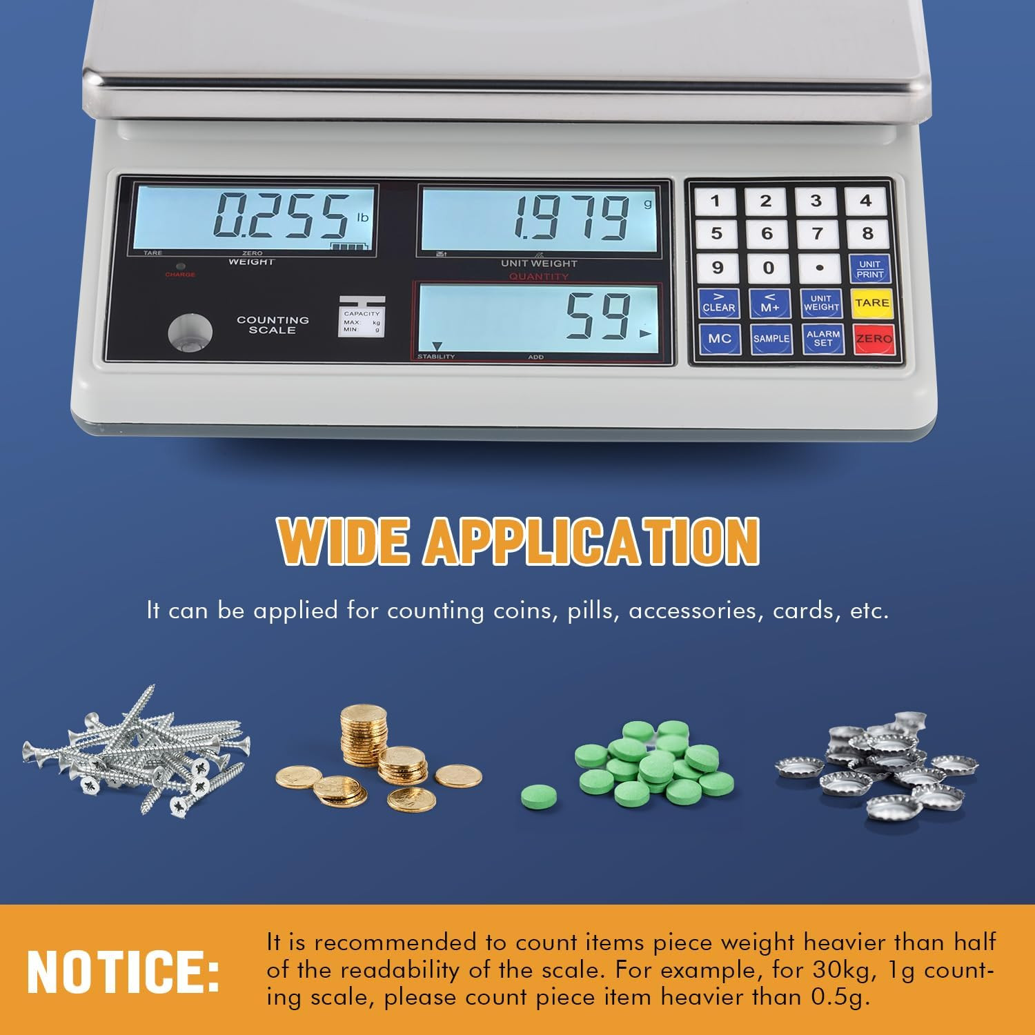 Industrial Counting Scale Digital Scale for Parts and Coins Kg/G/Lb Electronic G