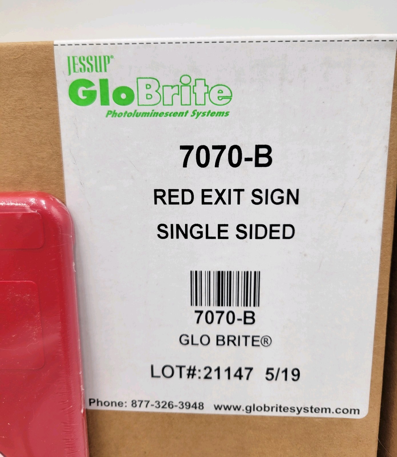 Jessup Glo Brite EXIT Sign Photoluminescent 7070-B Single Sided Directional NEW