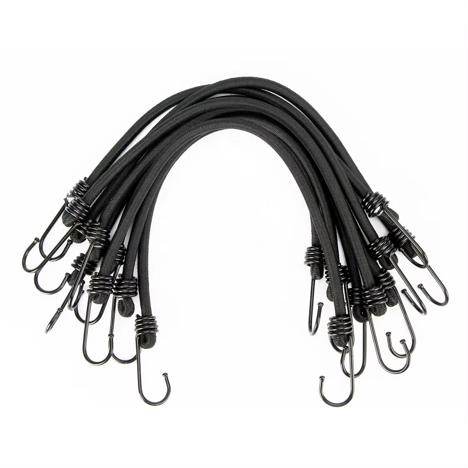 8mm HEAVY DUTY BLACK MARINE GRADE BUNGEE CORD Tarp Tie Down Strap 12-20-30-40″