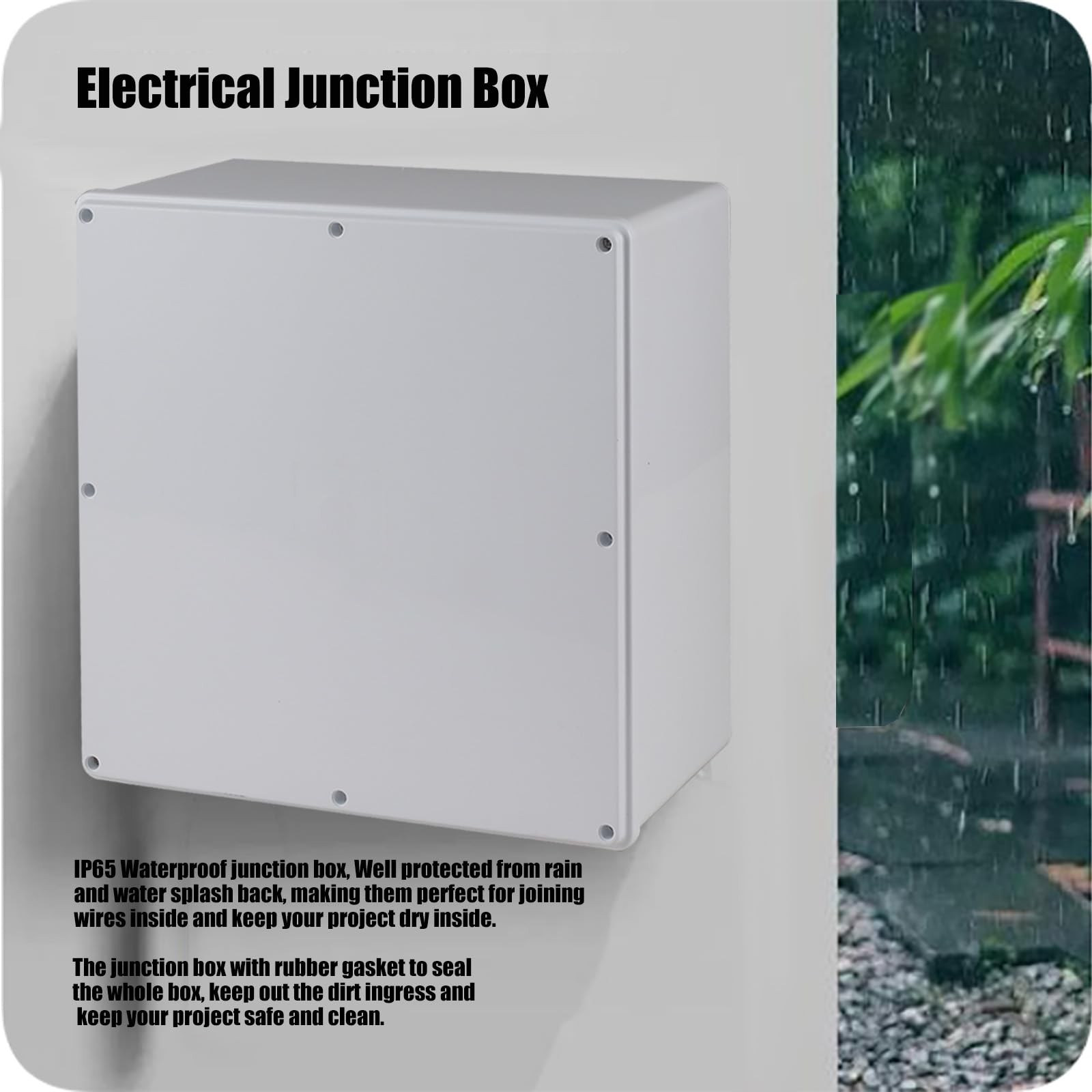 Junction Boxes-12″ x 12″ x 4″ IP65 Plastic Dustproof Waterproof Electrical Bo