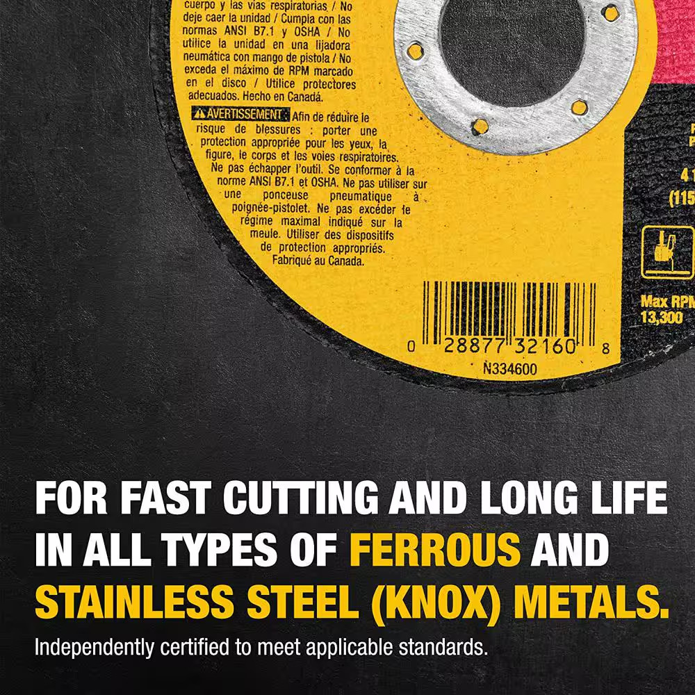 4-1/2 In. X 0.045 In. X 7/8 In. Metal and Stainless Cutting Wheel (5-Pack)