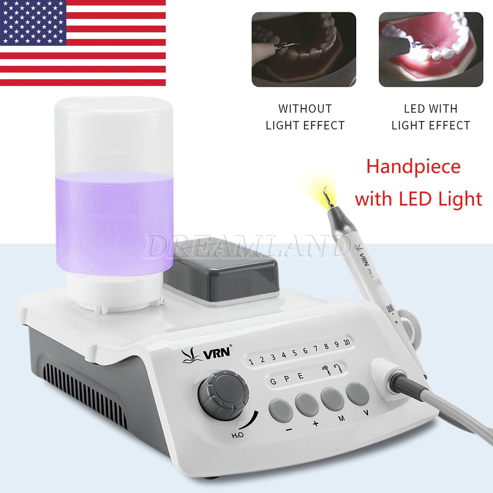 UPS VRN Dental Portable Ultrasonic Piezo Scaler A8 LED Detachable Handpiece