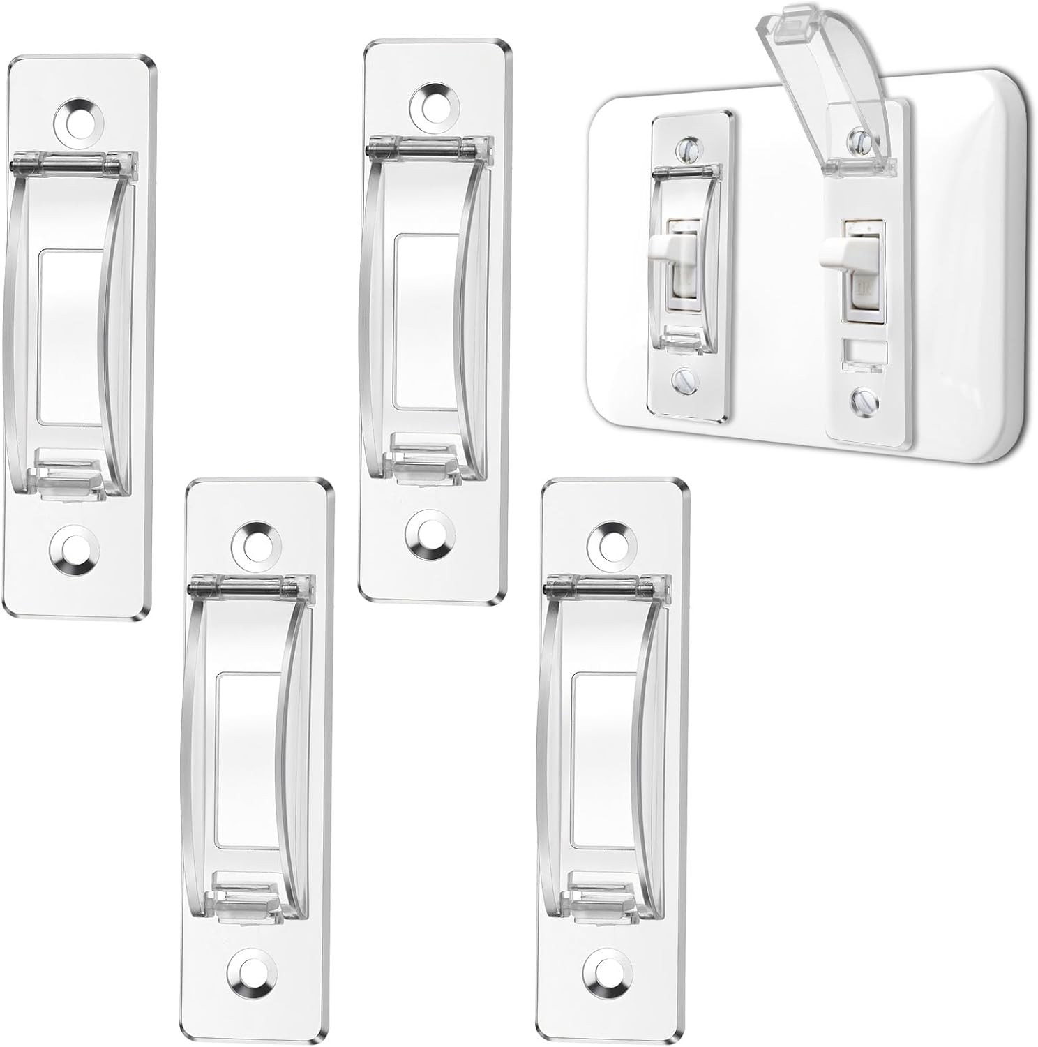 4 Pack Light Switch Guard Cover Wall Guards ChildProof Clear