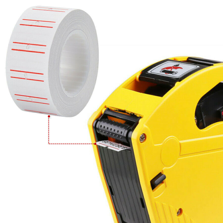 10 Rolls White Red Line Price Tag Gun Sticker 600 Labels Per Roll For MX 5500