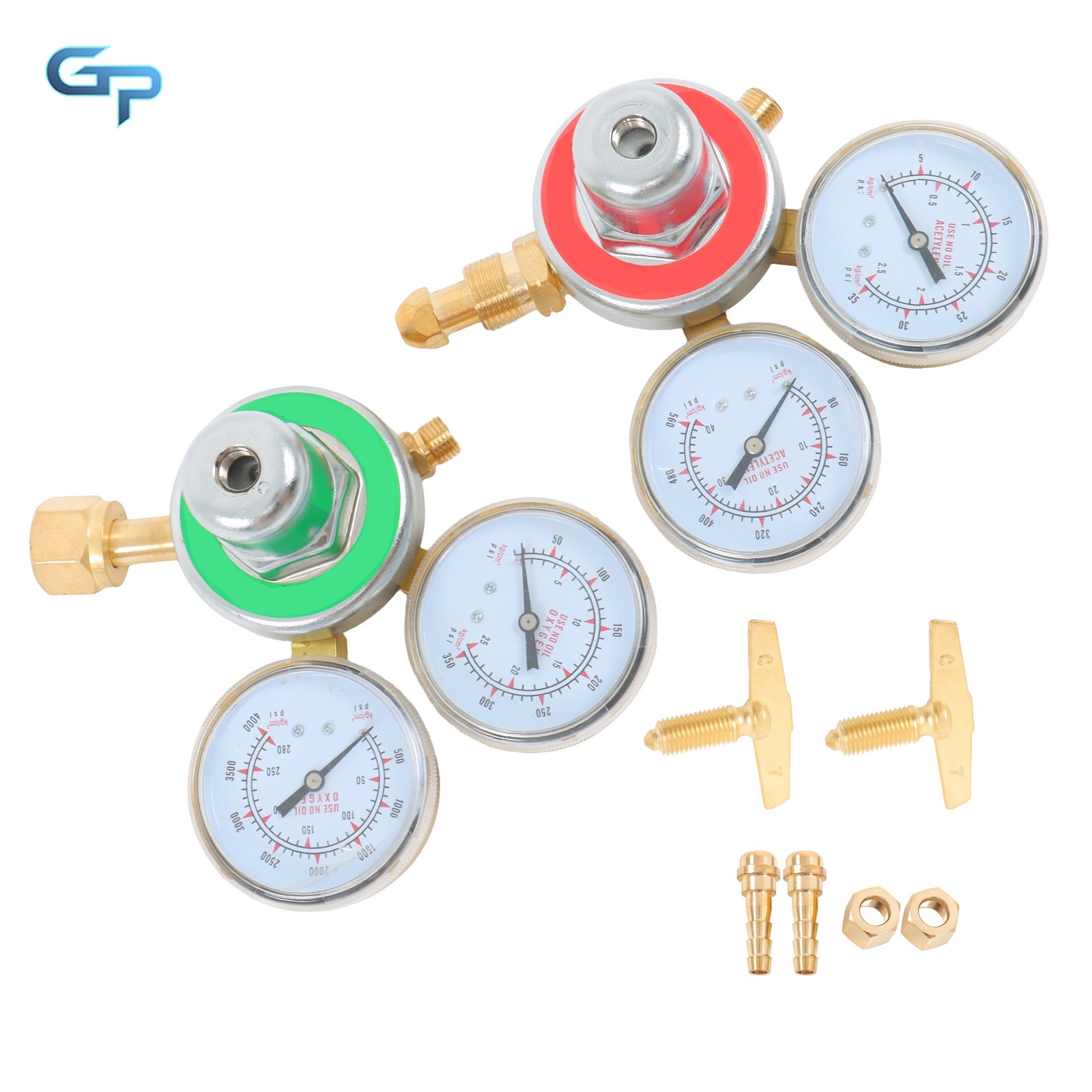 Solid Brass OXYGEN ACETYLENE Regulators 4 Welding Fit Gas Torch Cutting