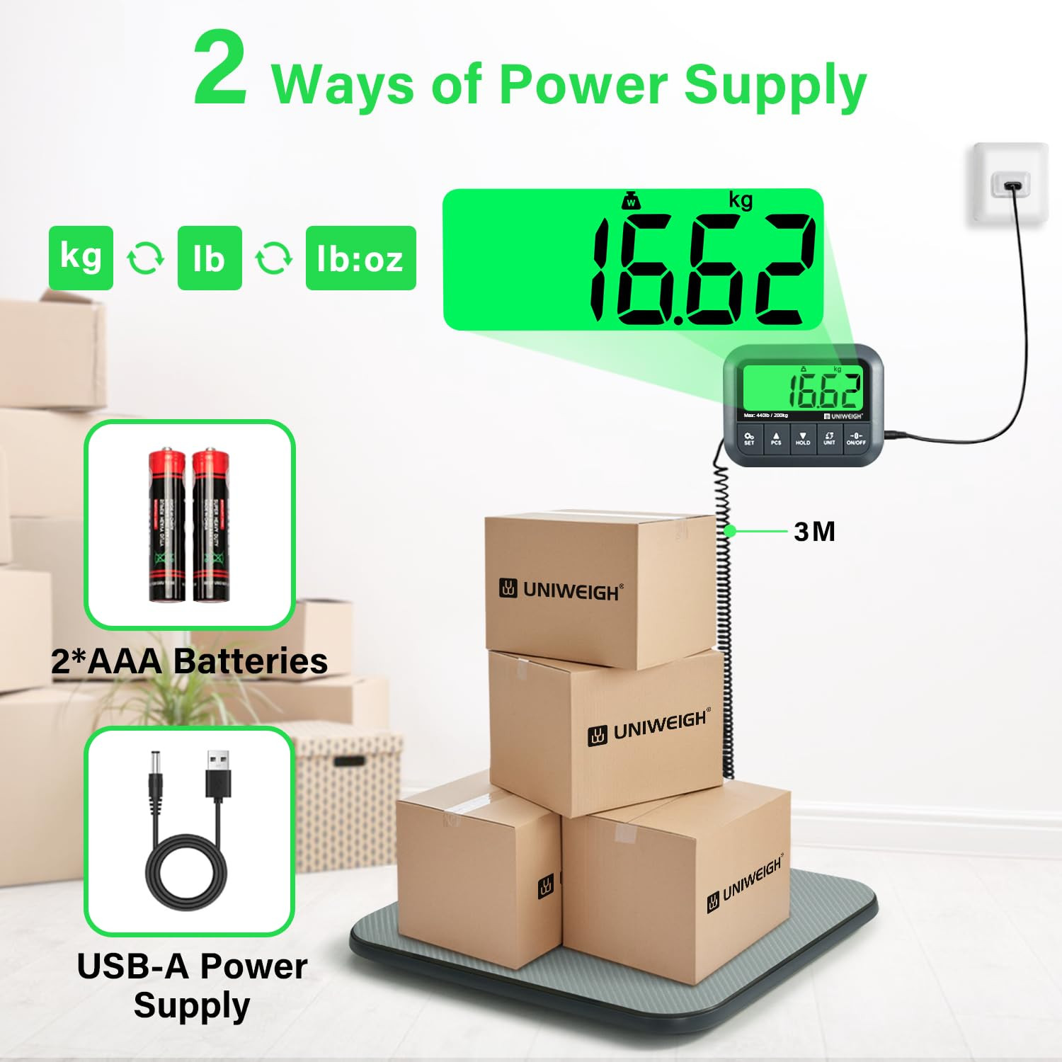 Digital Postal Scale 440Lb,High Accuracy 0.35Oz Shipping Scale for Packages with