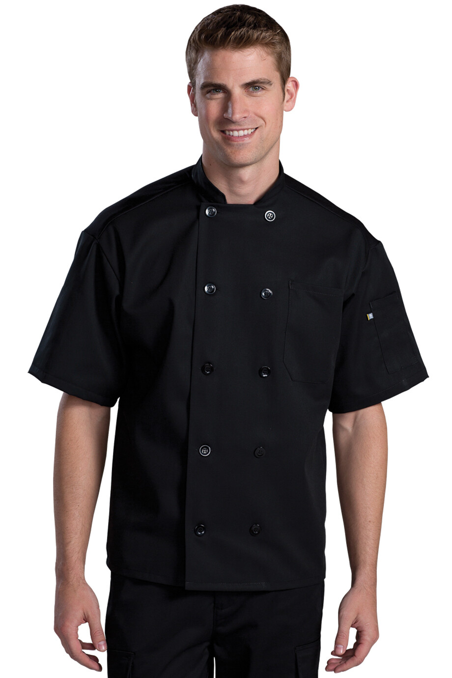 Edwards Garments 3333 Men’s 10 Button Short Sleeve Mesh Chef Coat