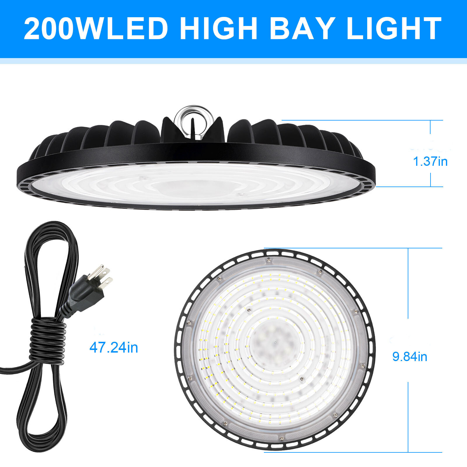 10 Pack 200W UFO Led High Bay Light Commercial Industrial Warehouse Shop Light